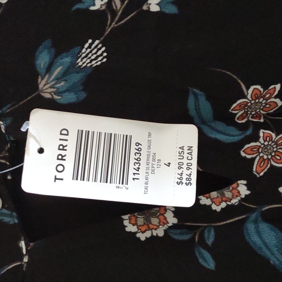 Torrid Floral black dress plus - Picture 3 of 3